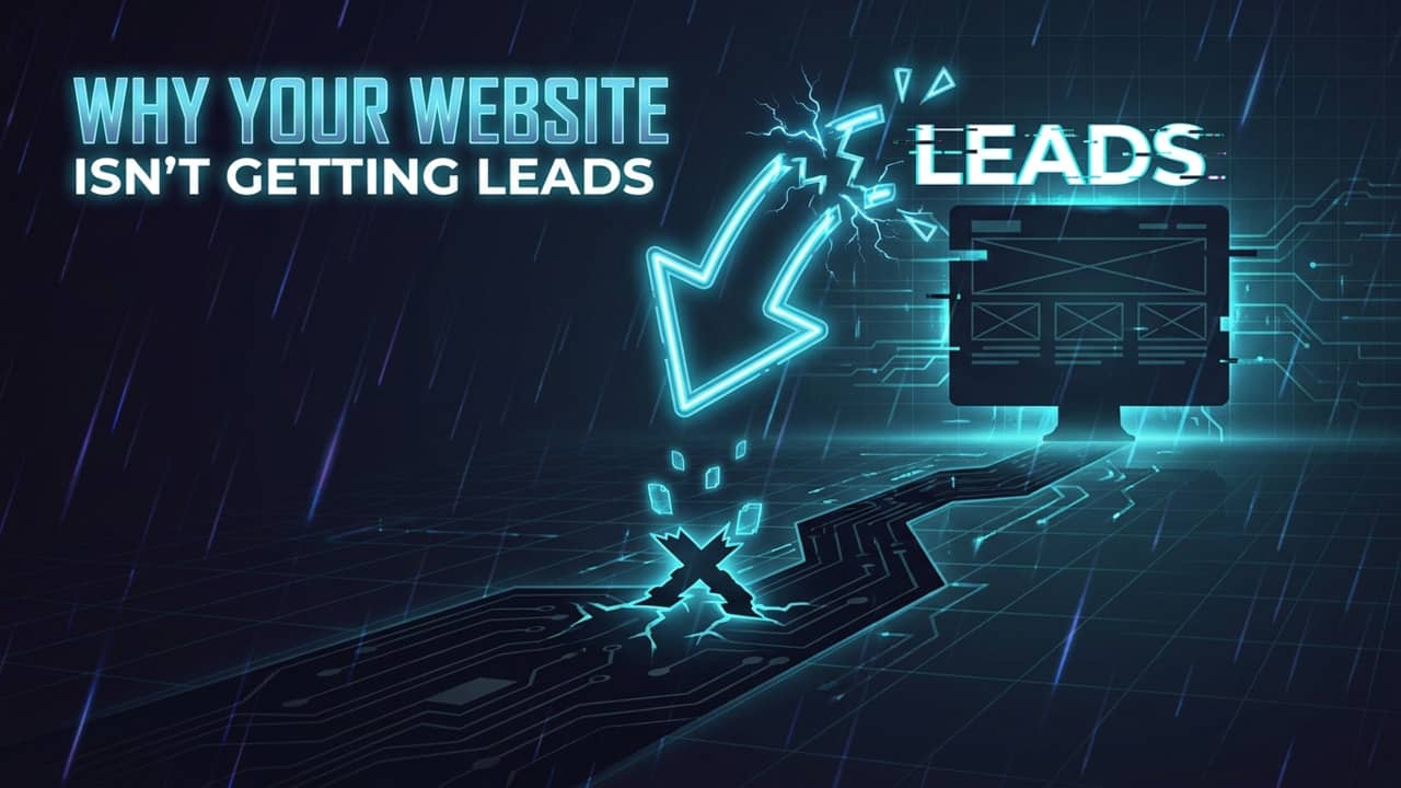Bespoke SEO Clicks Pro visual showing a website traffic path failing before lead conversion.