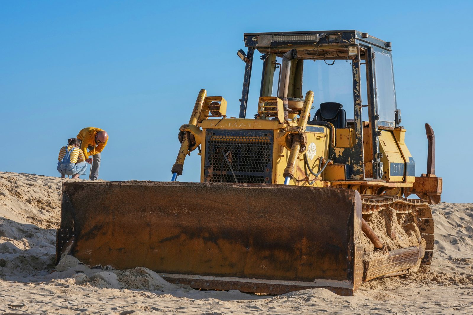 Bulldozer at an earthmoving work site