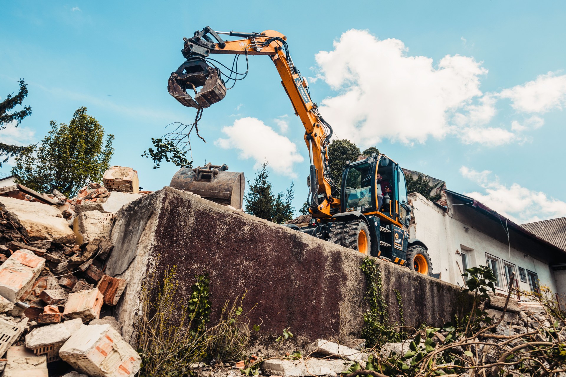 Excavator at a construction site