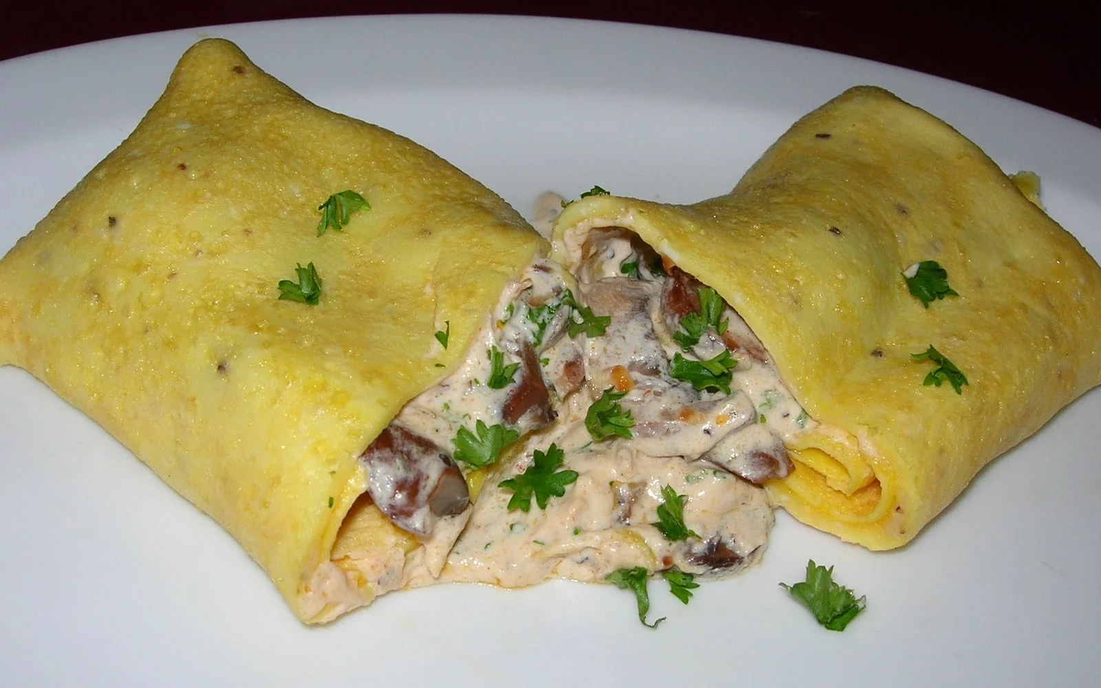 Mushroom breakfast omelette