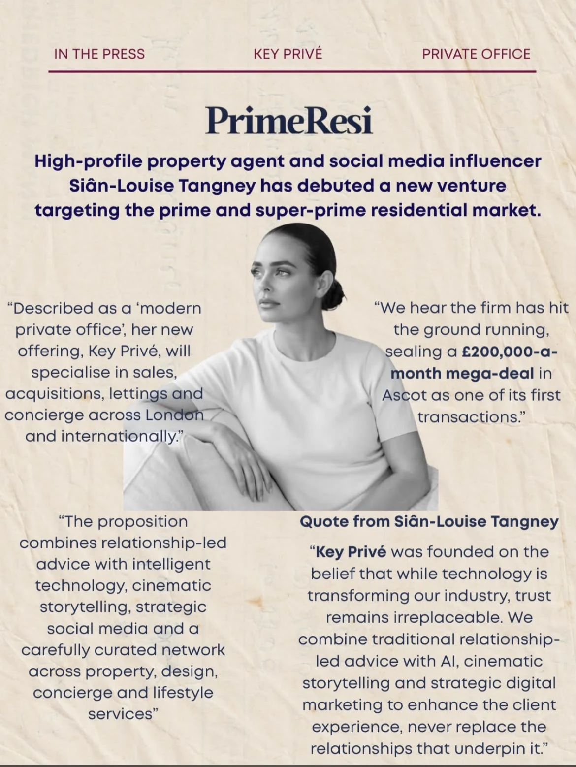 PrimeResi feature about Key Privé and Sian-Louise Tangney