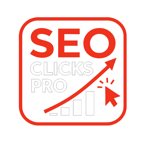 SEO Clicks Pro logo showcasing an upward trending graph and cursor arrow, emphasizing advanced SEO and digital marketing success strategies.